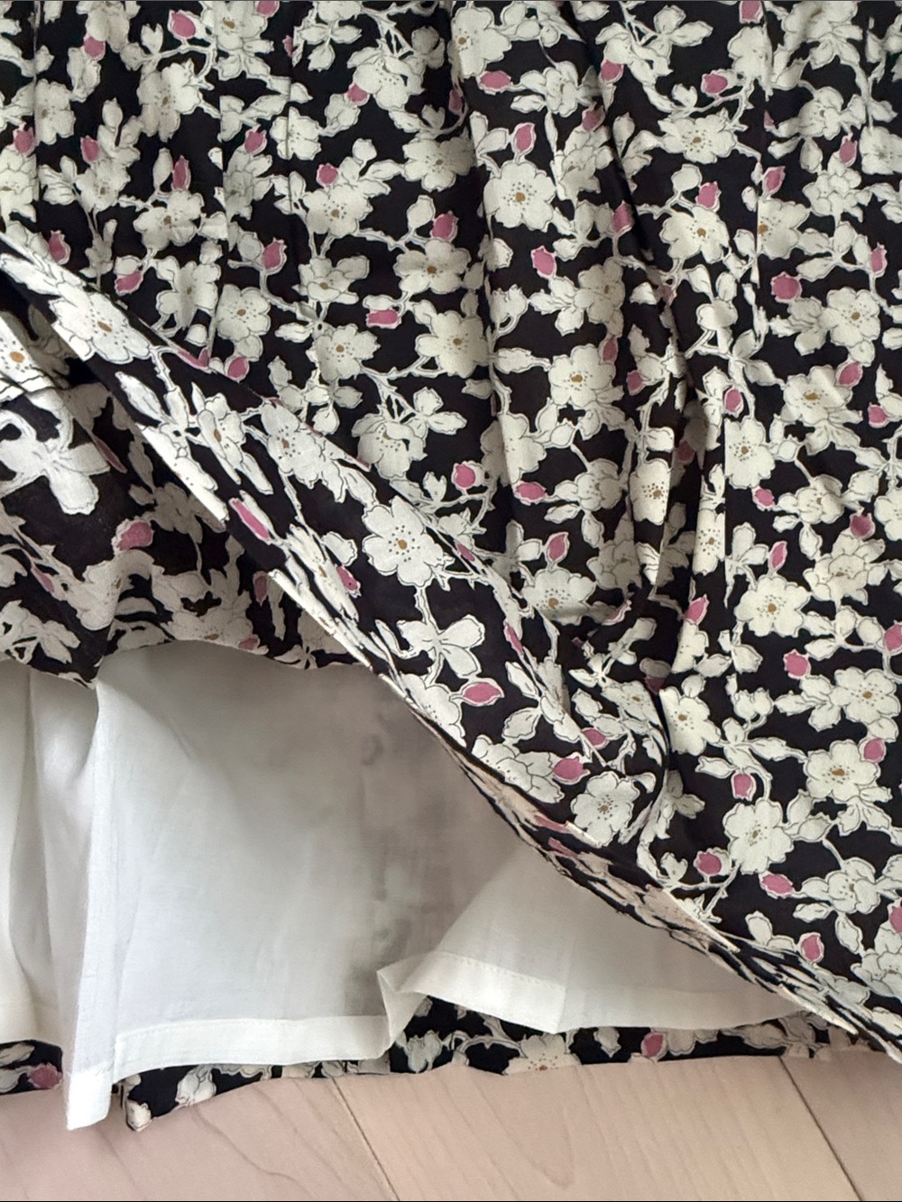 Bonpoint Black Floral Smocked Dress with Pink Accents - Picture 5 of 12